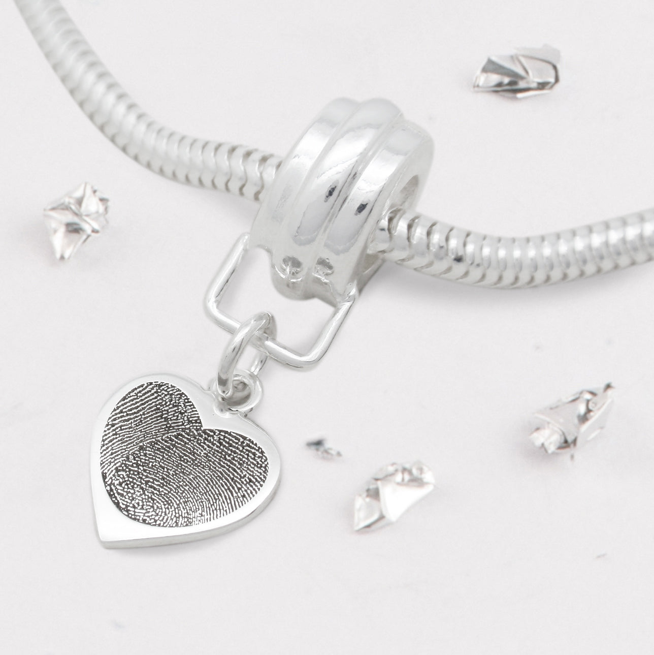 Fingerprint Heart Charm