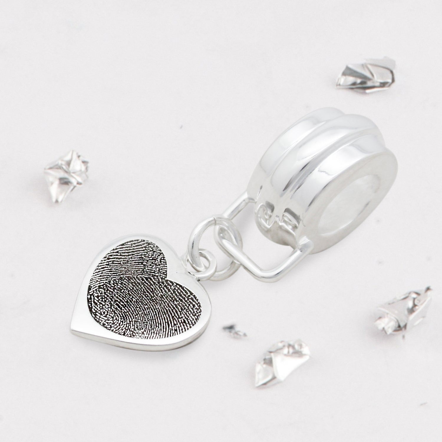 Fingerprint Heart Charm
