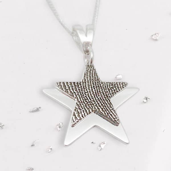 Fingerprint Layered Star Pendant