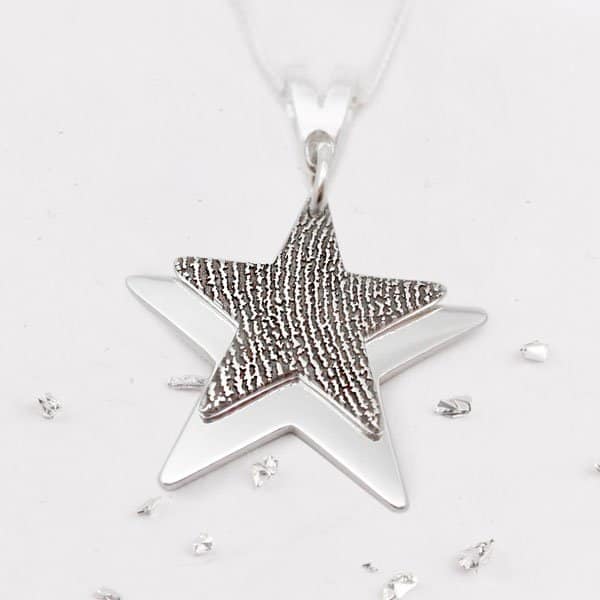 Fingerprint Layered Star Pendant