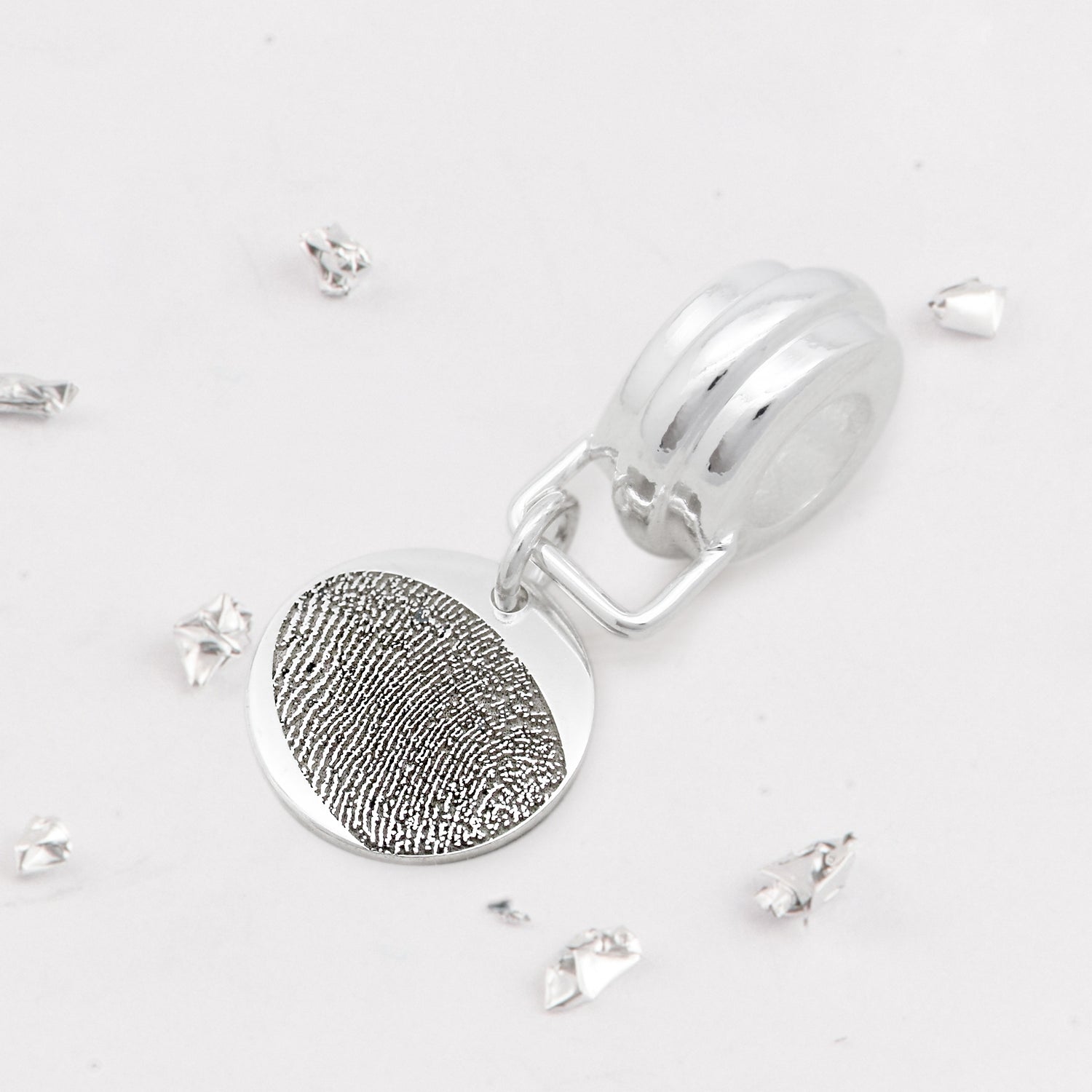Fingerprint Round Disc Charm