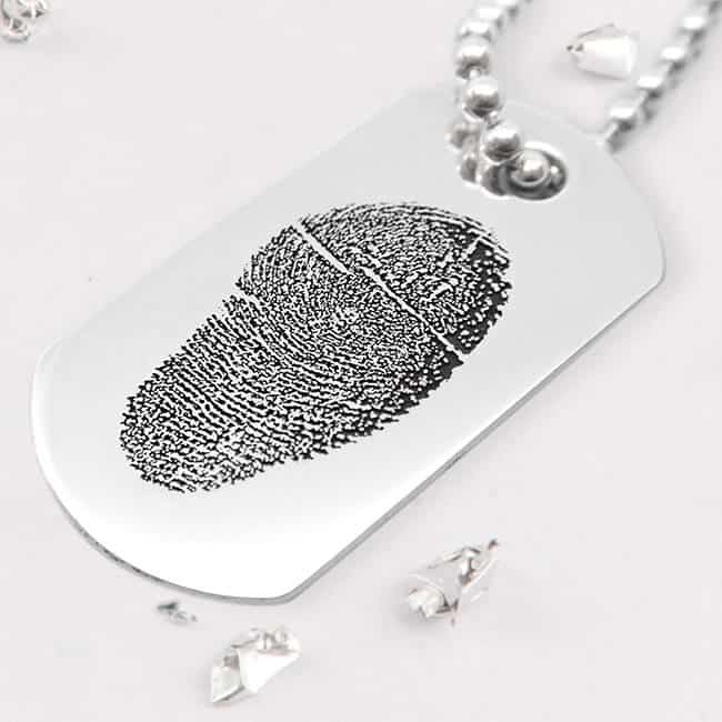 Fingerprint Single Dog Tag