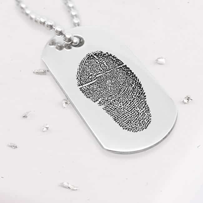 Fingerprint Single Dog Tag