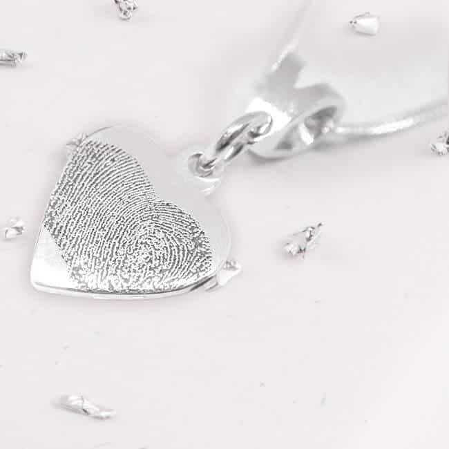 Fingerprint Small Heart Pendant