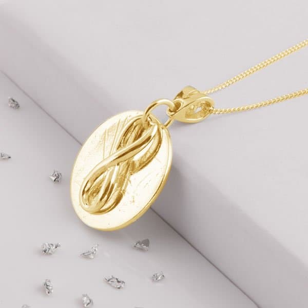 Gold Eternal Love Knot Memorial Pendant