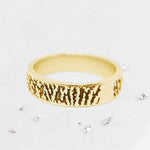 Gold Fingerprint Band Ring