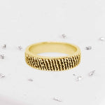 Gold Fingerprint Band Ring