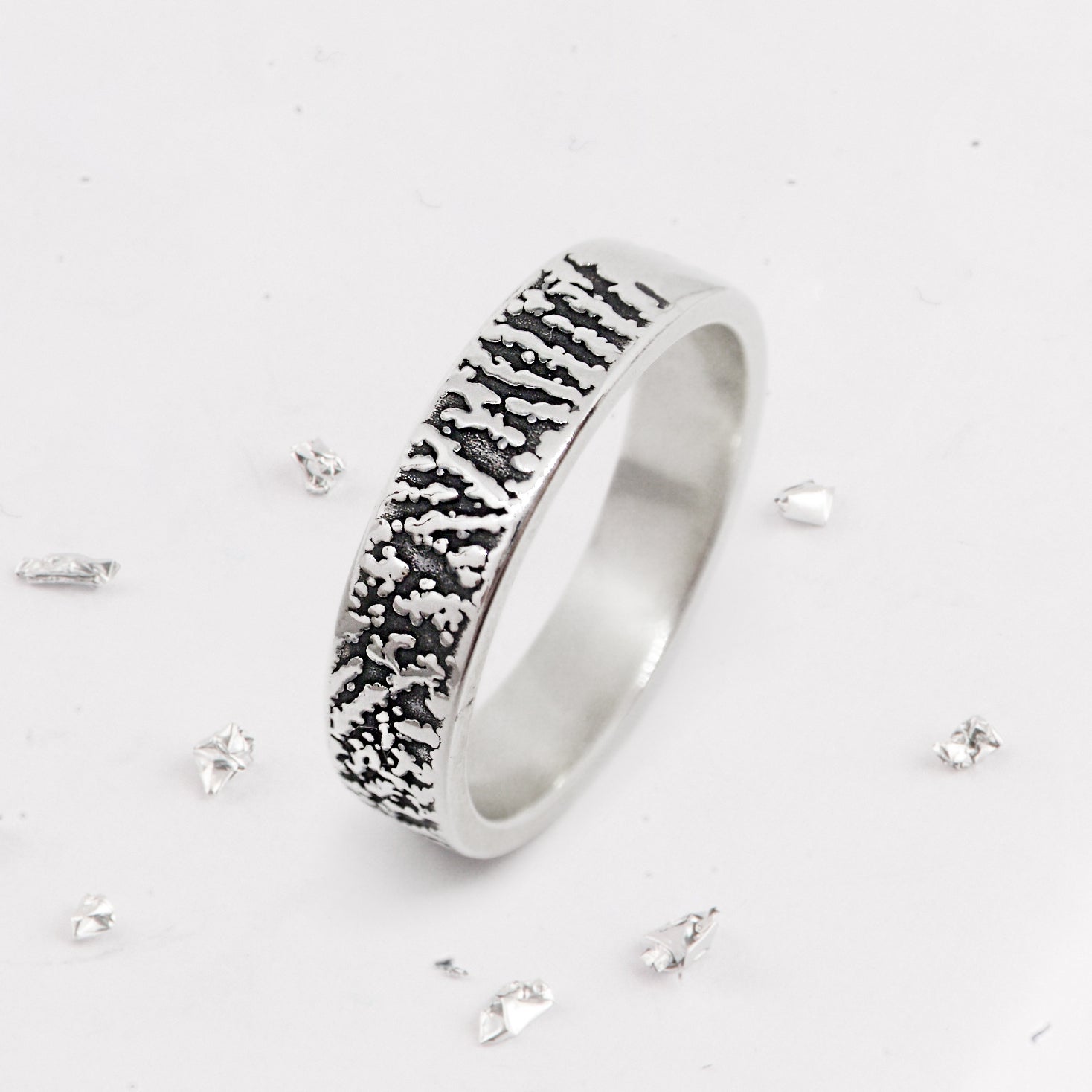 Gold Fingerprint Band Ring