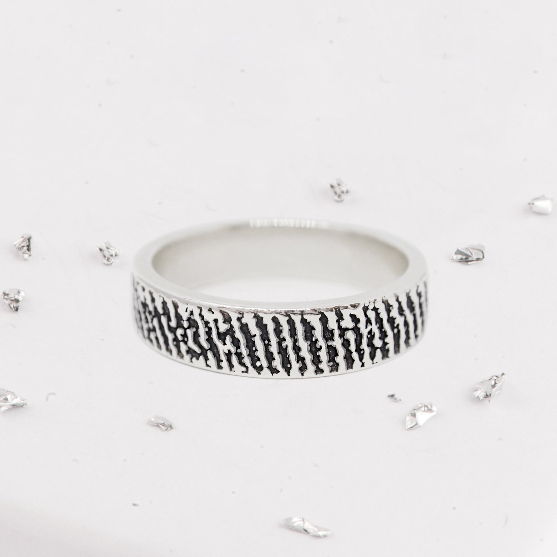 Gold Fingerprint Band Ring