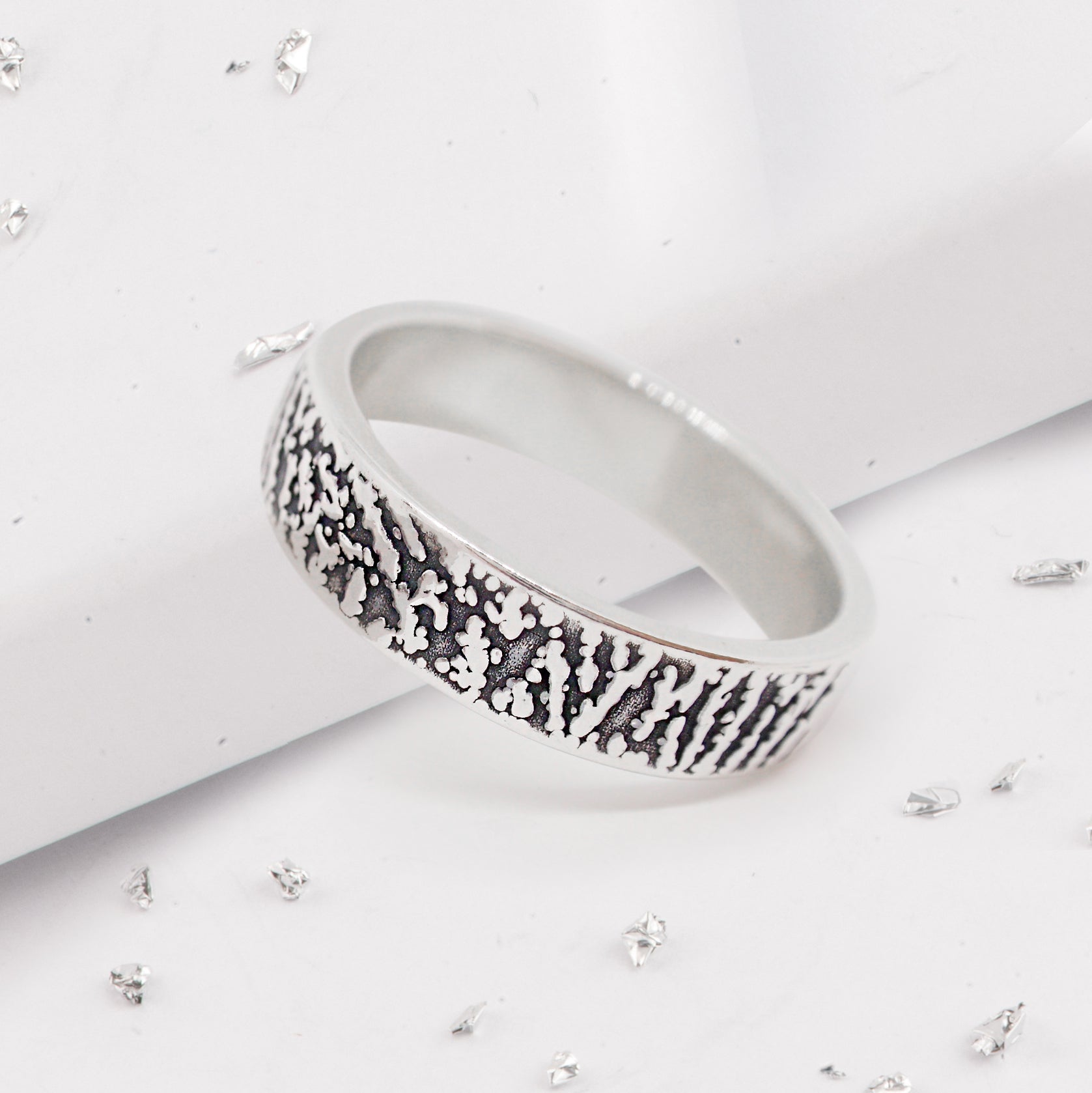 Gold Fingerprint Band Ring