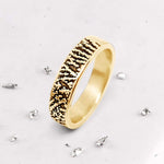 Gold Fingerprint Band Ring