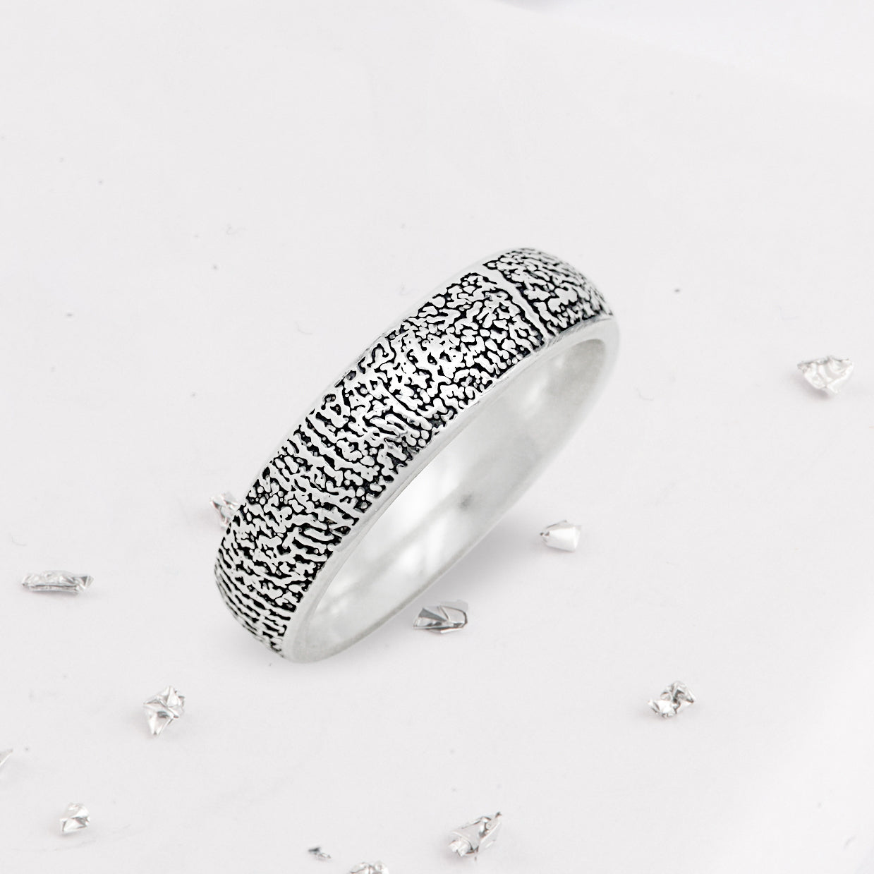 Gold Fingerprint Court Ring