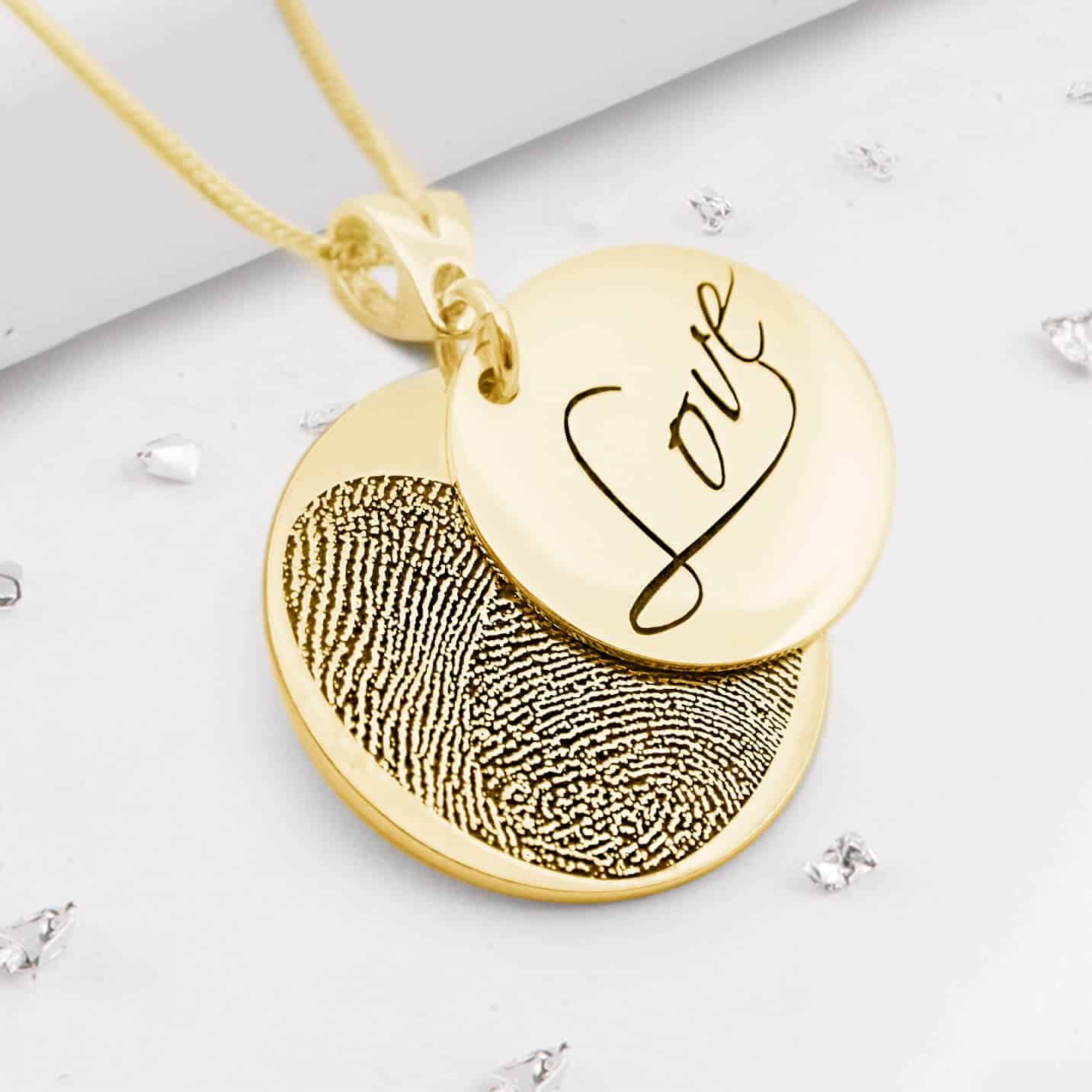 Gold Fingerprint Love Pendant