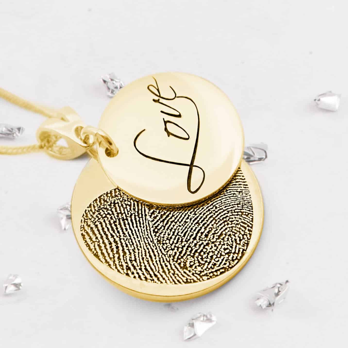 Gold Fingerprint Love Pendant
