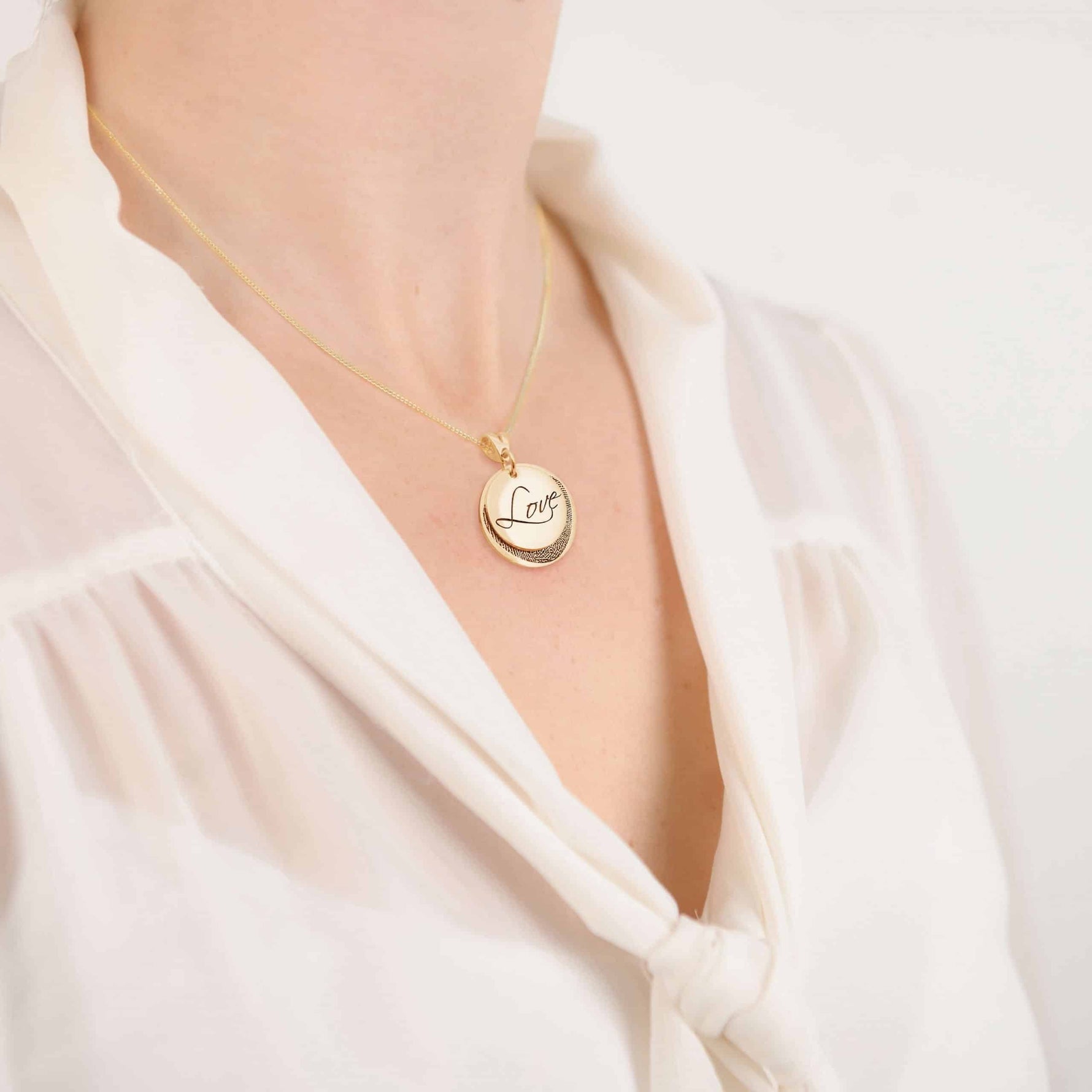 Gold Fingerprint Love Pendant