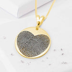 Gold Fingerprint Round Pendant