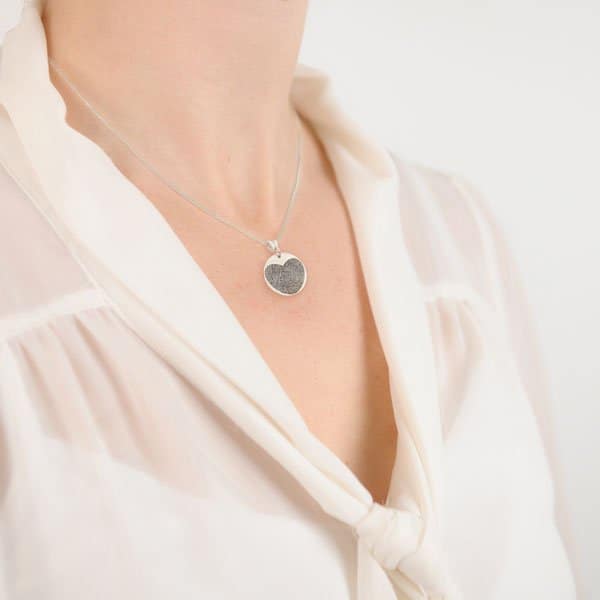Gold Fingerprint Round Pendant