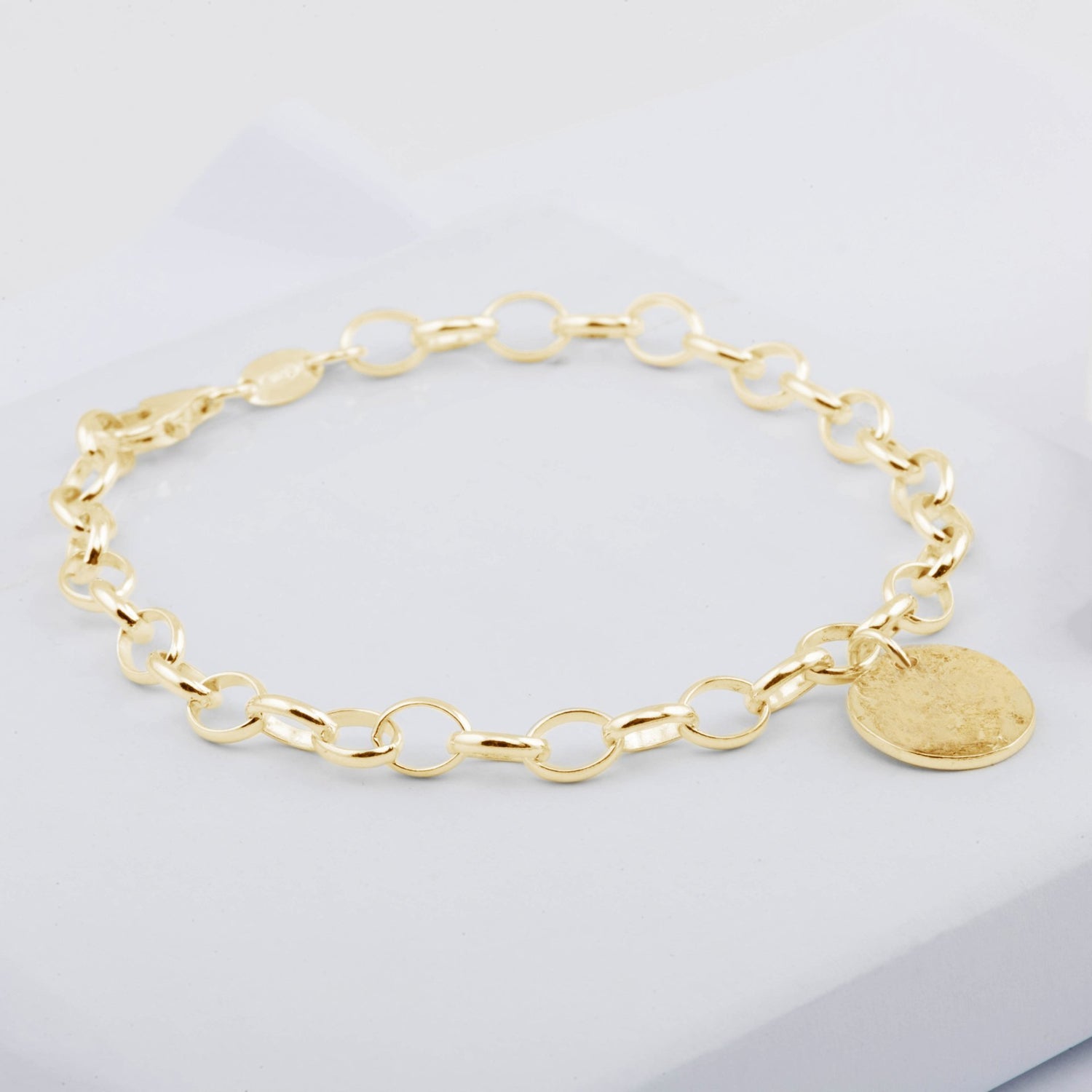Gold Memorial Disc Bracelet