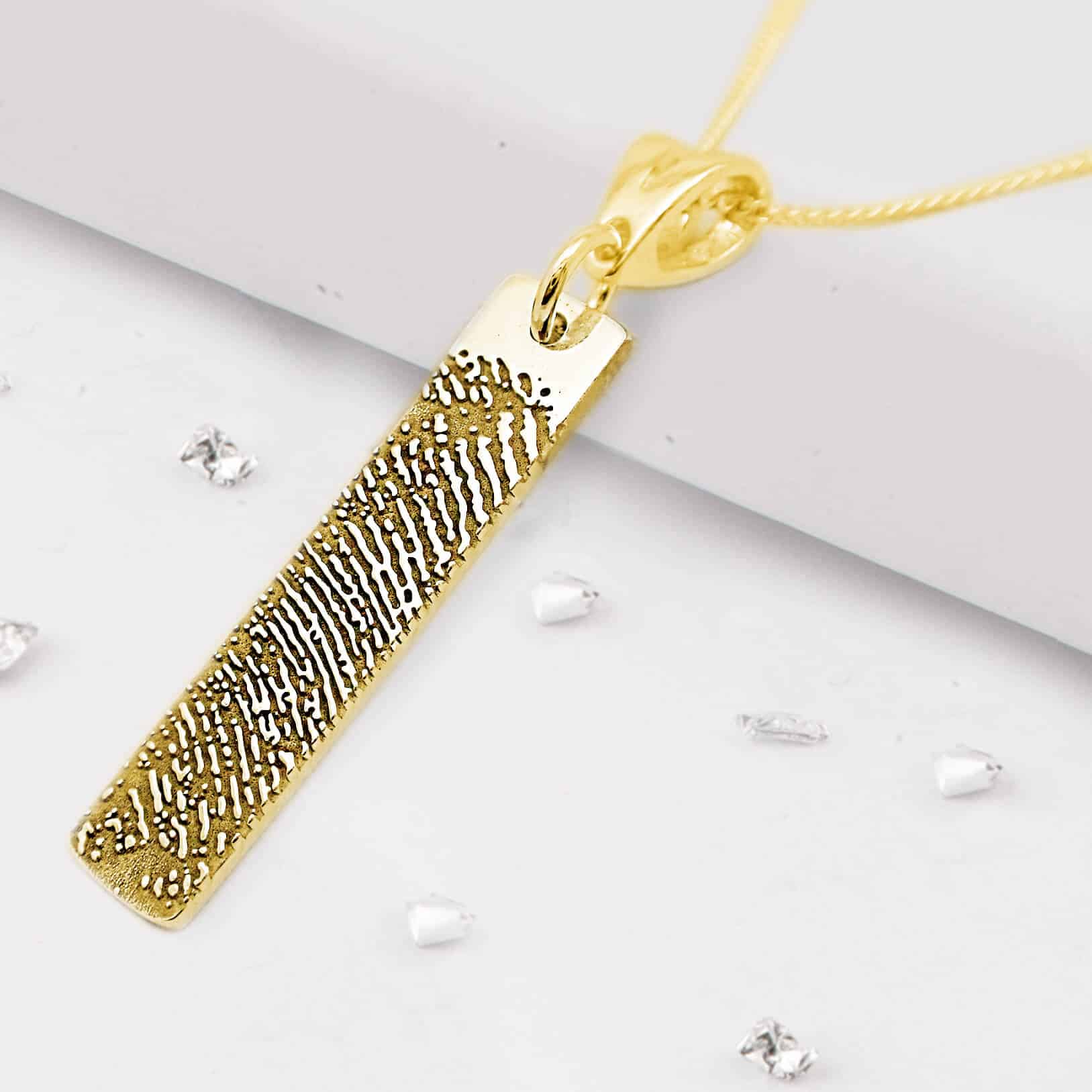 Gold Oblong Fingerprint Pendant