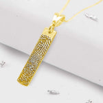 Gold Oblong Fingerprint Pendant