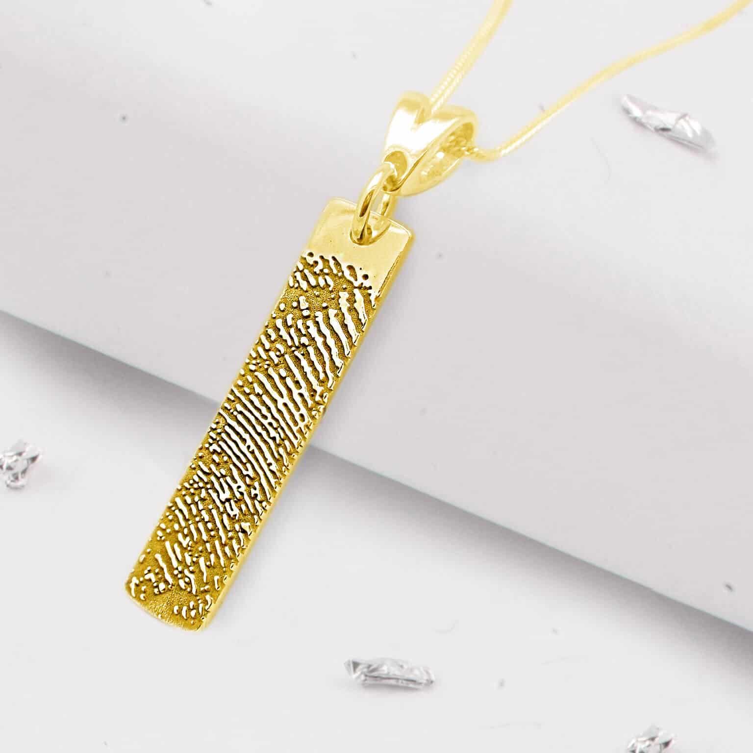 Gold Oblong Fingerprint Pendant