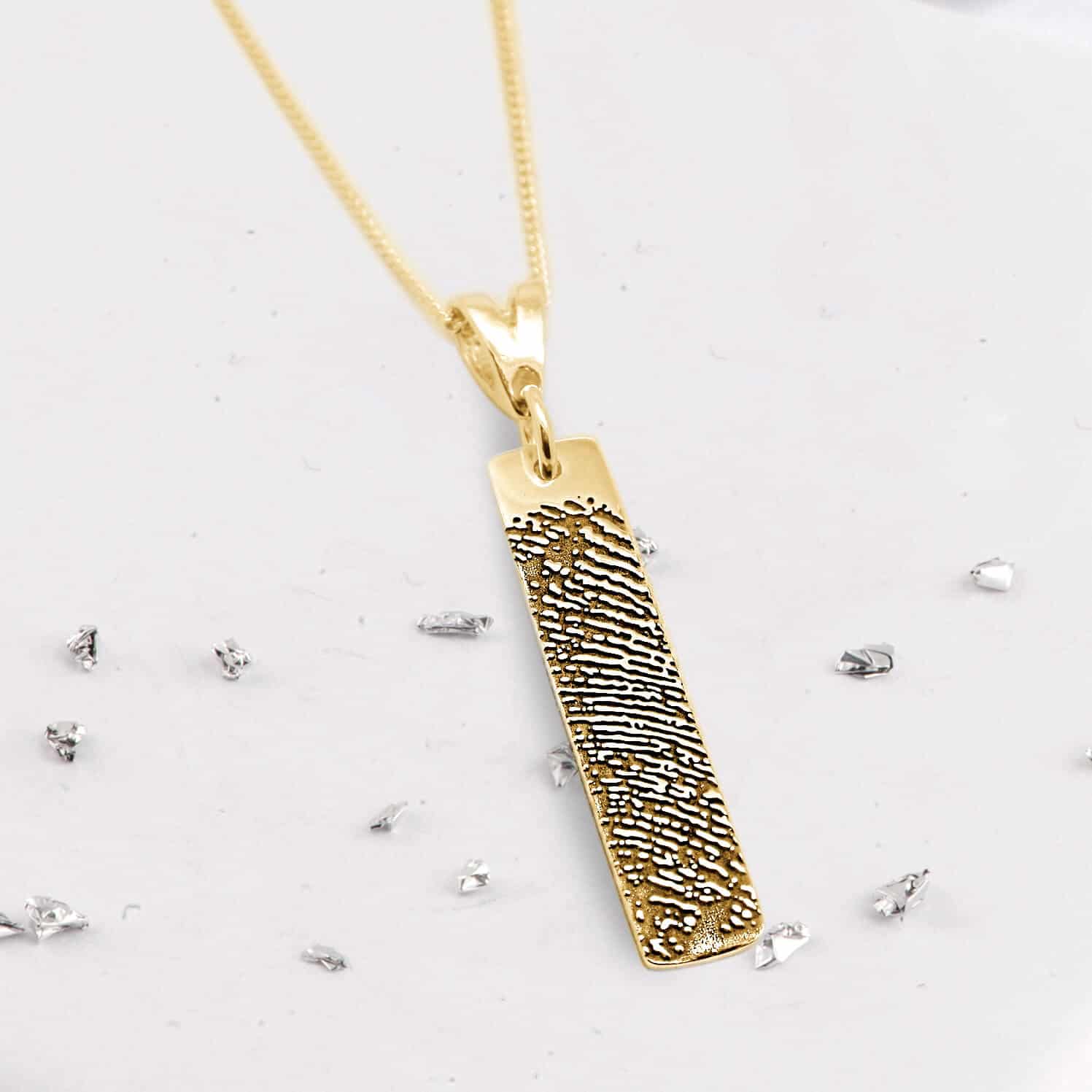 Gold Oblong Fingerprint Pendant