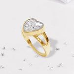 Gold Resin Inlaid Heart Ring