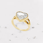 Gold Resin Inlaid Heart Ring