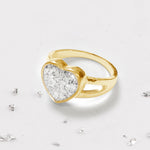 Gold Resin Inlaid Heart Ring