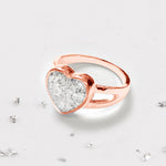Gold Resin Inlaid Heart Ring