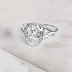 Gold Resin Inlaid Oval Ring