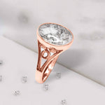 Gold Resin Inlaid Oval Ring