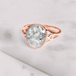 Gold Resin Inlaid Oval Ring