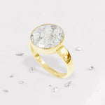 Gold Resin Inlaid Round Ring