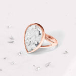 Gold Resin Inlaid Teardrop Ring