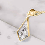 Gold Resin Kite-shaped Inlaid Memorial Pendant