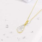 Gold Small Resin Teardrop Inlaid Memorial Pendant
