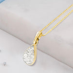 Gold Small Resin Teardrop Inlaid Memorial Pendant