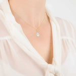 Gold Small Resin Teardrop Inlaid Memorial Pendant