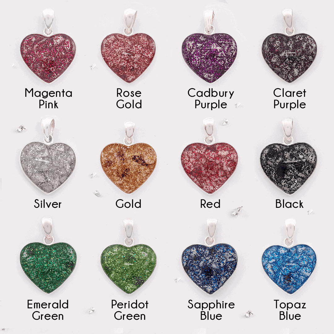 Gold Small Resin Teardrop Inlaid Memorial Pendant