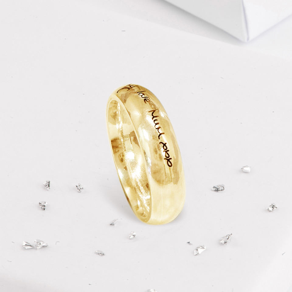 Hidden Gold Ashes Handwriting Ring