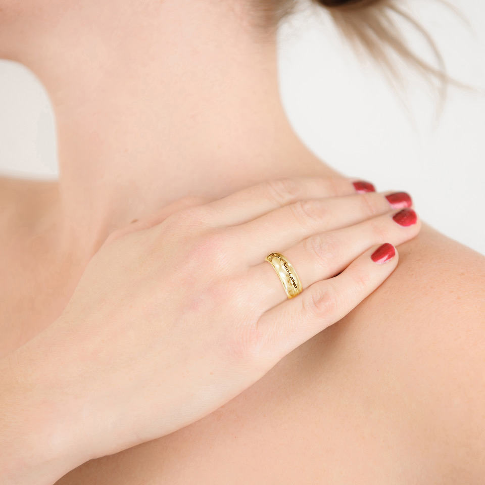 Hidden Gold Ashes Handwriting Ring