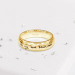 Hidden Gold Ashes Handwriting Ring