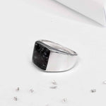 Inlaid Sterling Silver Signet Ring