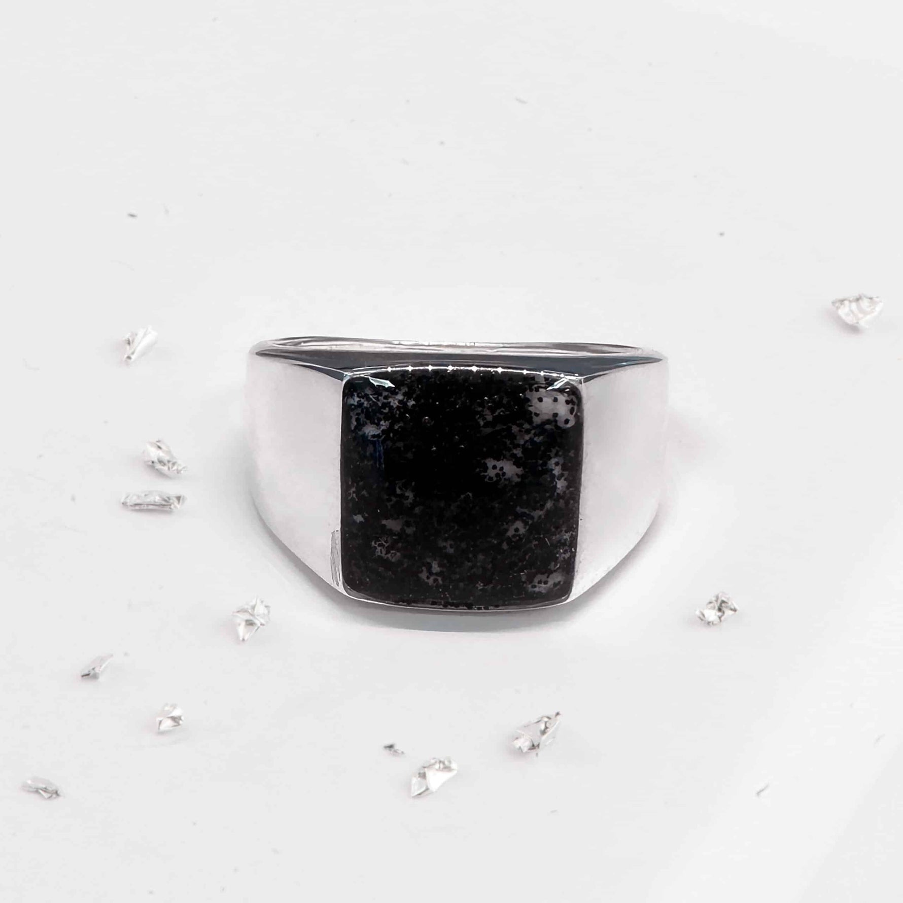 Inlaid Sterling Silver Signet Ring
