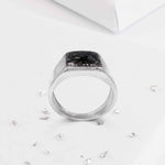 Inlaid Sterling Silver Signet Ring