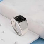 Inlaid Sterling Silver Signet Ring