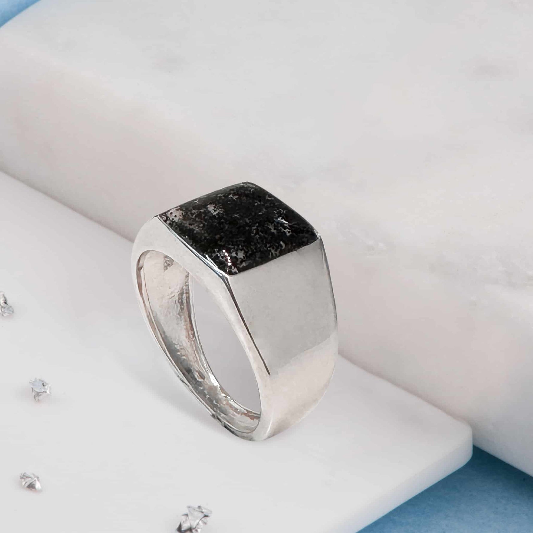 Inlaid Sterling Silver Signet Ring