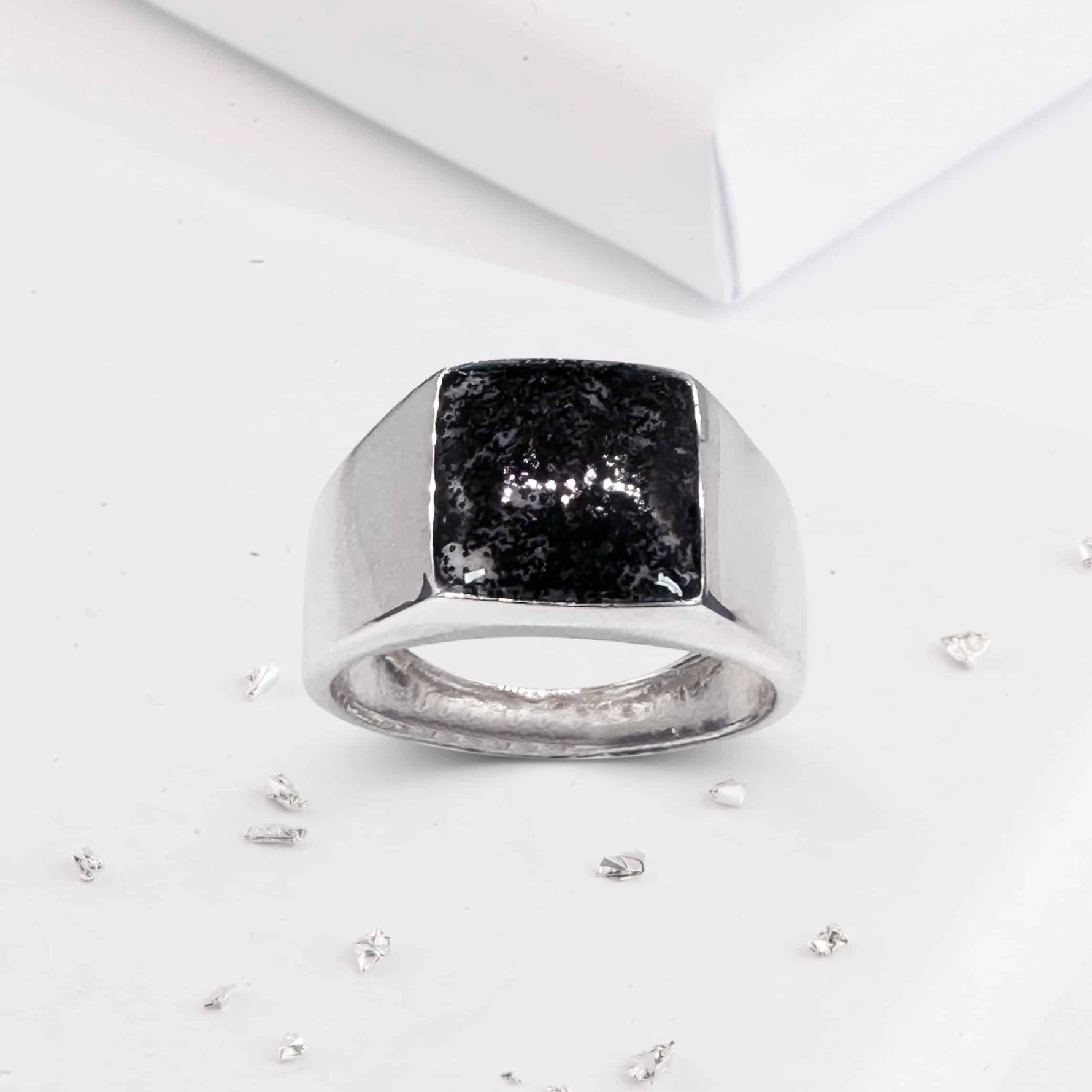 Inlaid Sterling Silver Signet Ring