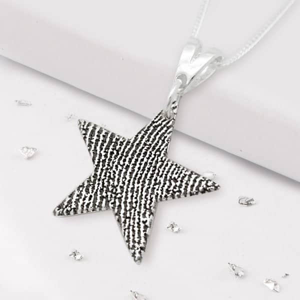 Large Fingerprint Star Pendant